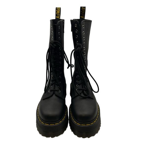 Dr. Martens Womens 1B99 Quad Mid Calf Boots US 7 EU 38 Black Lace Up Leather NIB - Picture 7 of 13
